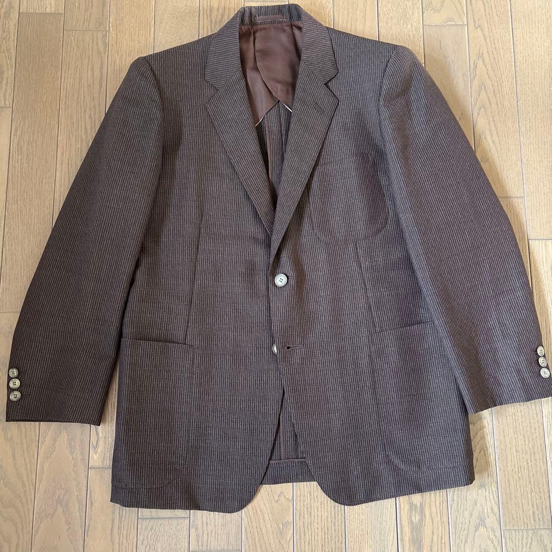 昭和レトロ 日本製 70s ヴィンテージ メンズスーツ シングル　ブラウン