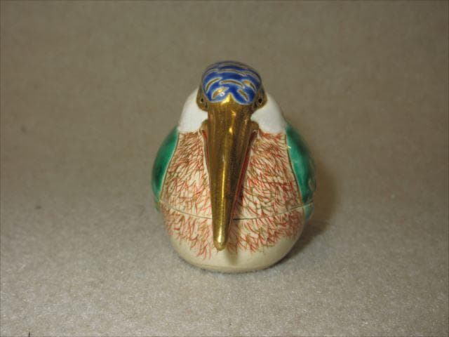 早い者勝ち 真葛焼 宮川香山 色絵翡翠香合 今日庵識 共箱