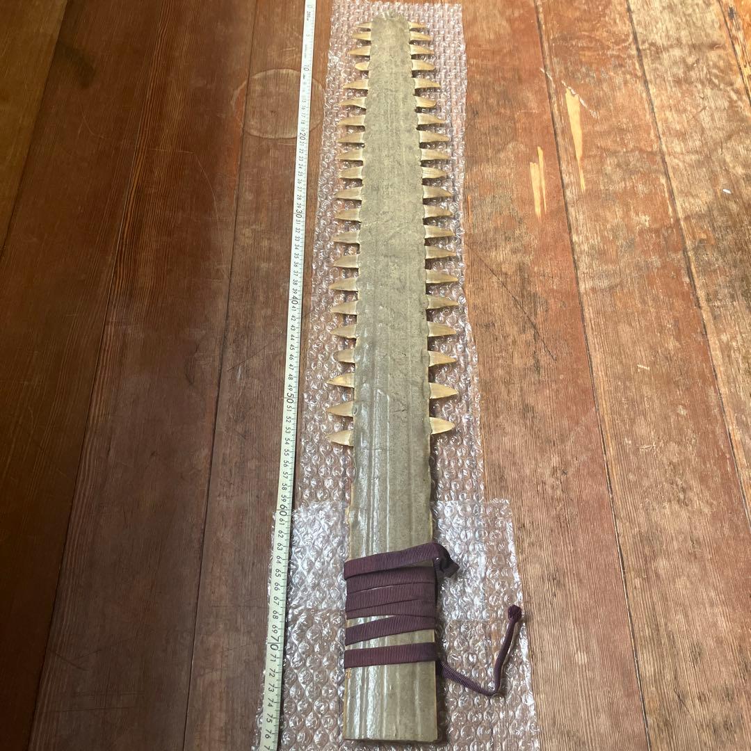 希少 ノコギリエイ 吻 全長約74cm 歯 博物 雑貨