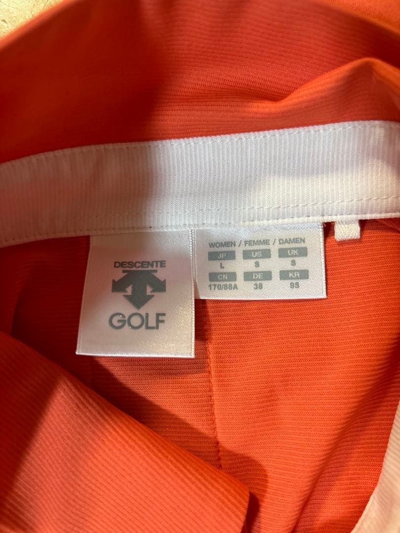 DESCENTE GOLF レディースワンピース Lオレンジ
