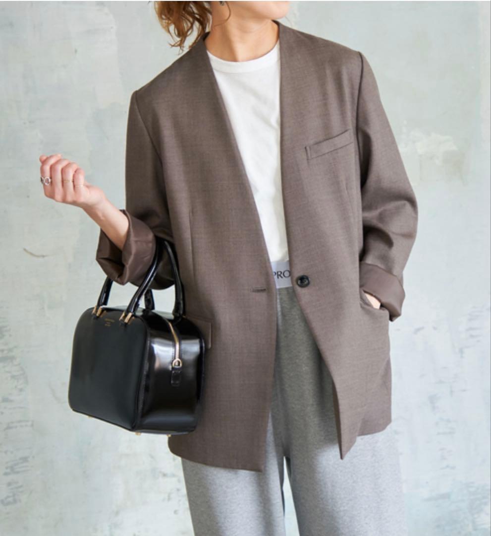 スピックアンドスパン　ノーカラージャケット