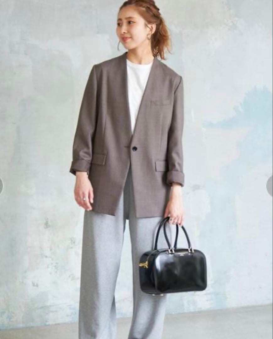 スピックアンドスパン　ノーカラージャケット