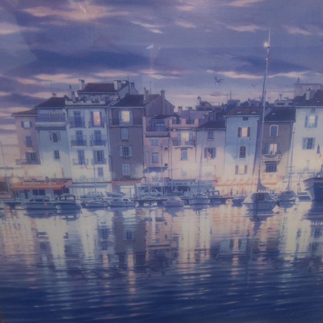 笹倉鉄平　サントロペ　中古　大判　高級額装アートポスター