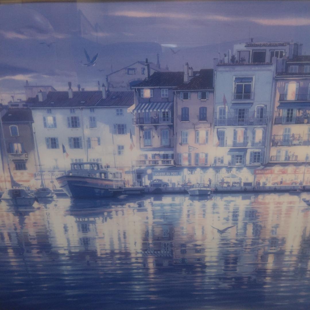 笹倉鉄平　サントロペ　中古　大判　高級額装アートポスター