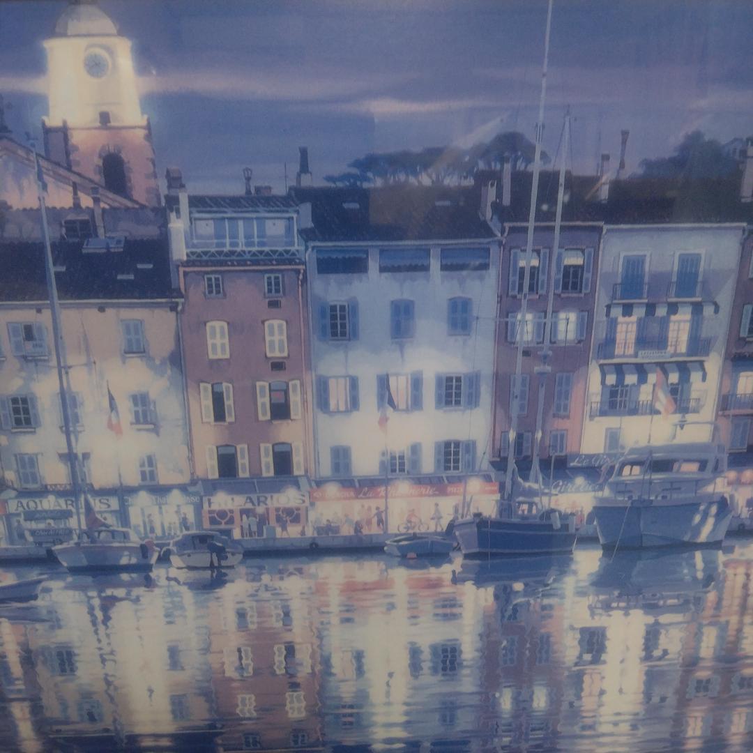 笹倉鉄平　サントロペ　中古　大判　高級額装アートポスター