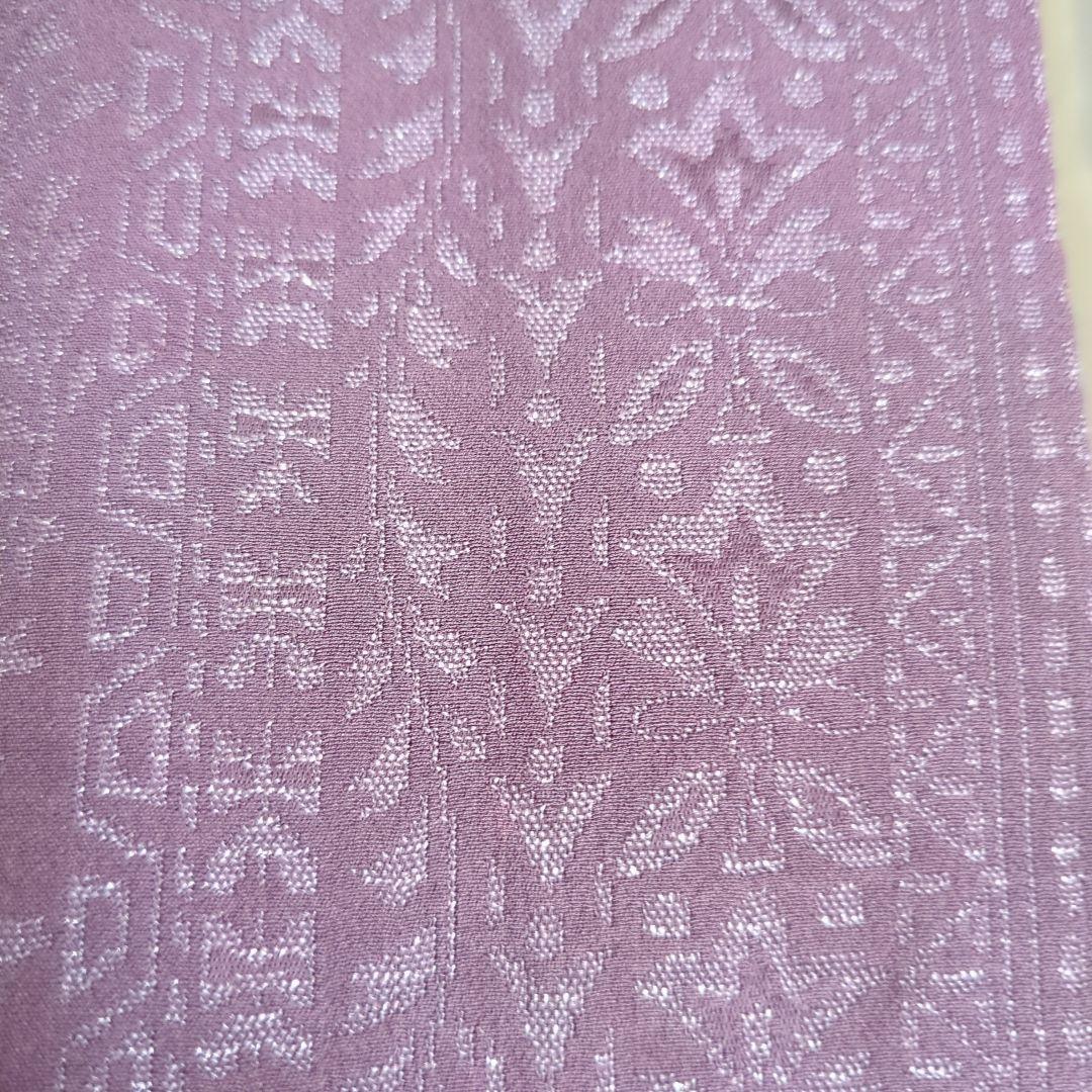 紫色 小紋 着物 袷 お召 手抜い 正絹 キラキラ