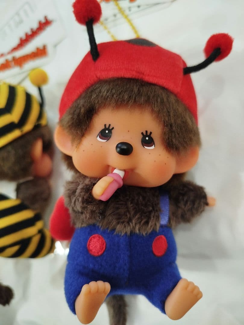 モンチッチ顔でかSSキーチェーン （みつばち＆てんとうむし）2体