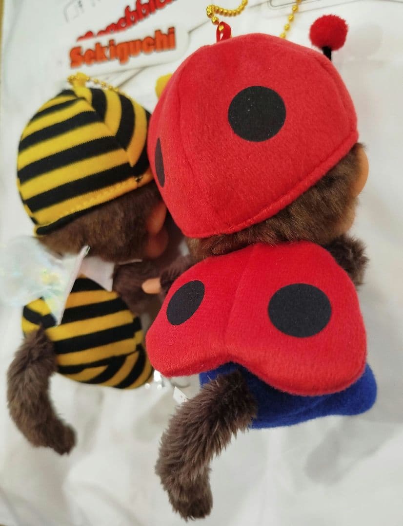 モンチッチ顔でかSSキーチェーン （みつばち＆てんとうむし）2体