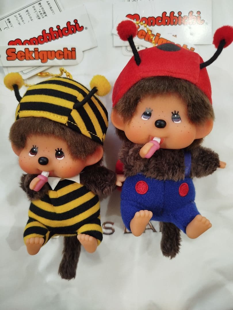 モンチッチ顔でかSSキーチェーン （みつばち＆てんとうむし）2体