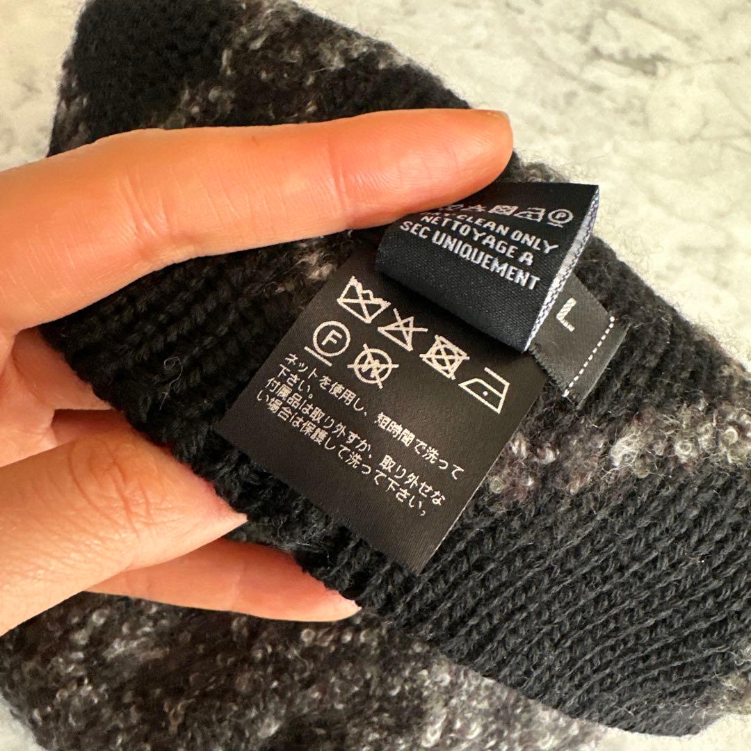 CHANEL カシミア ニット帽 ロゴ刺繍