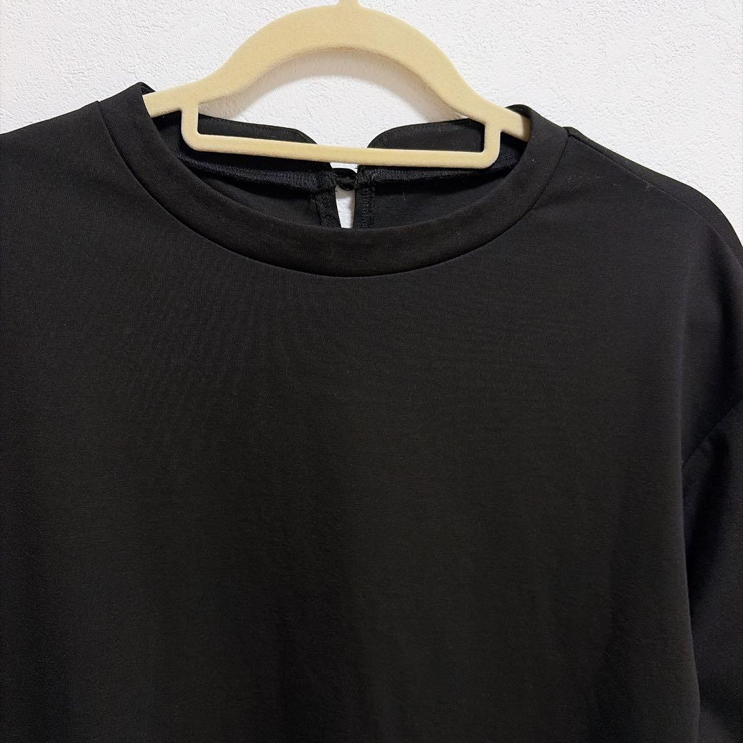 北欧暮らしの道具店「気軽に着られて、きれい見え」　ポンチ素材 ワンピース　黒　M