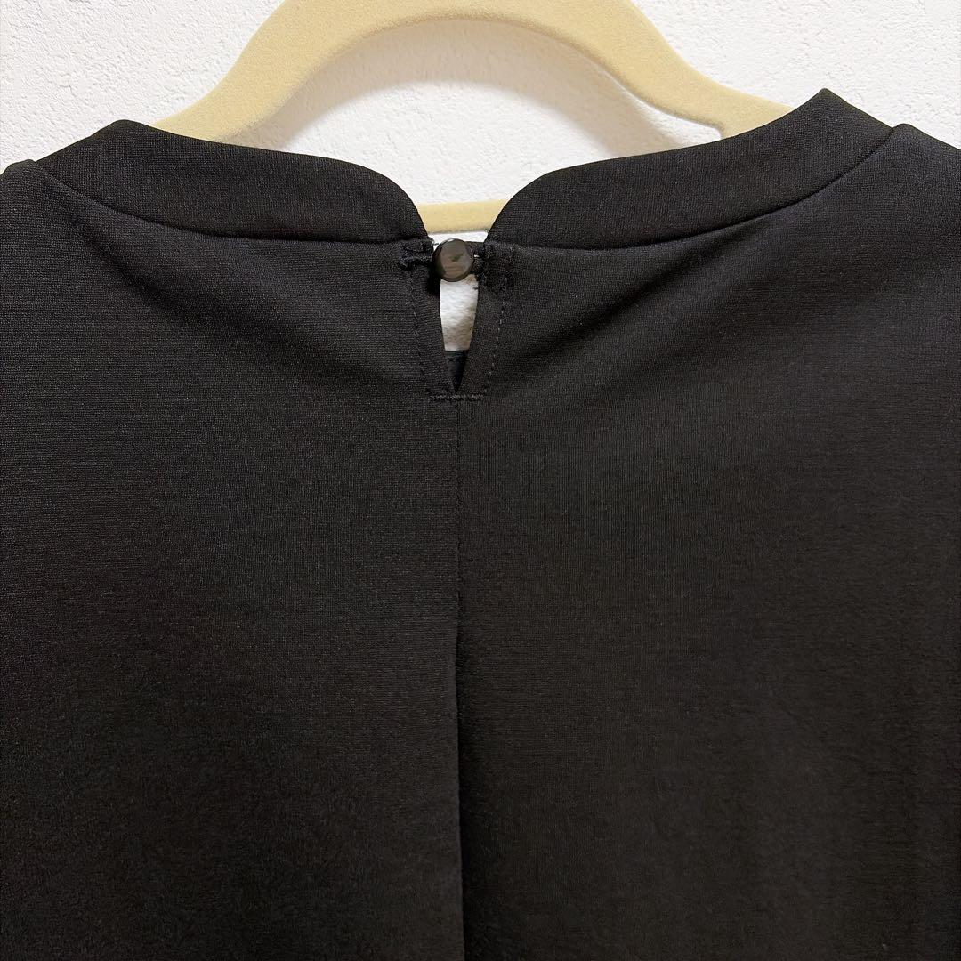 北欧暮らしの道具店「気軽に着られて、きれい見え」　ポンチ素材 ワンピース　黒　M