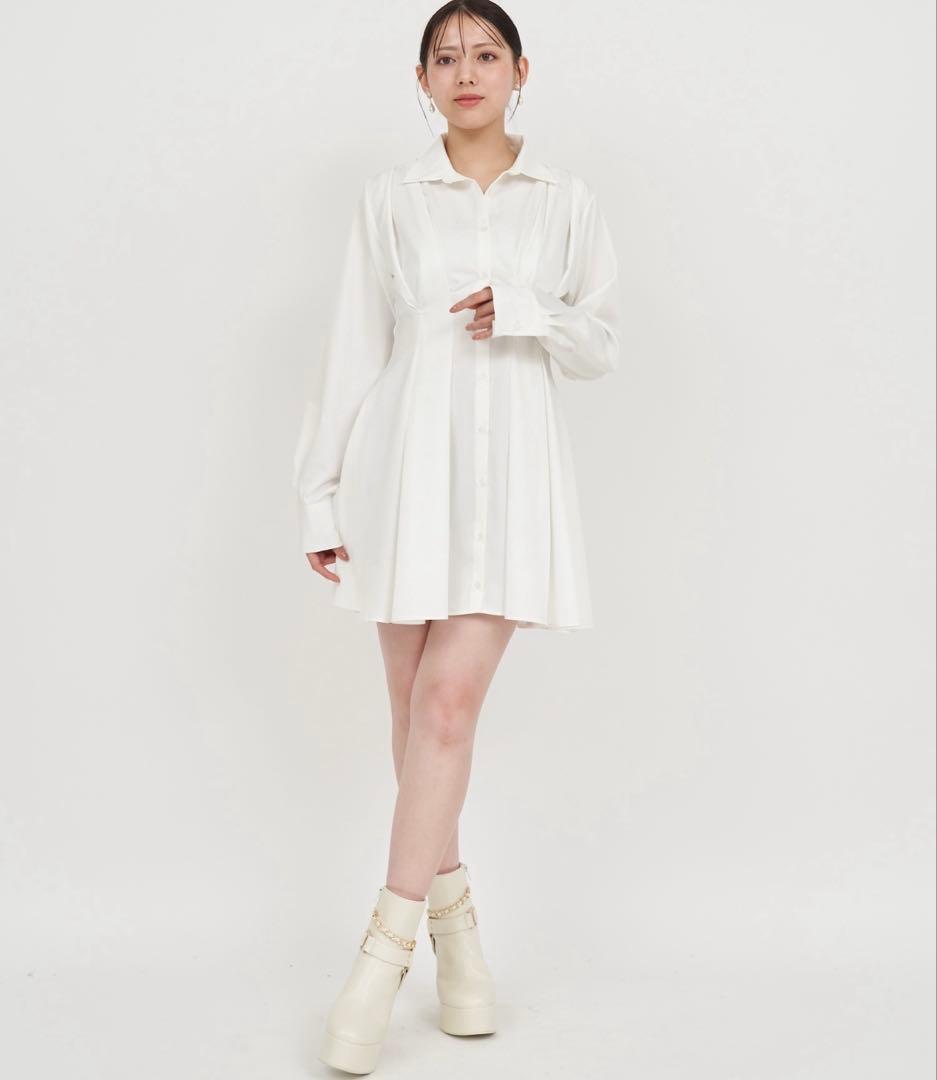 新品未使用　 PARTY アーガイルベスト付シャツミニワンピース