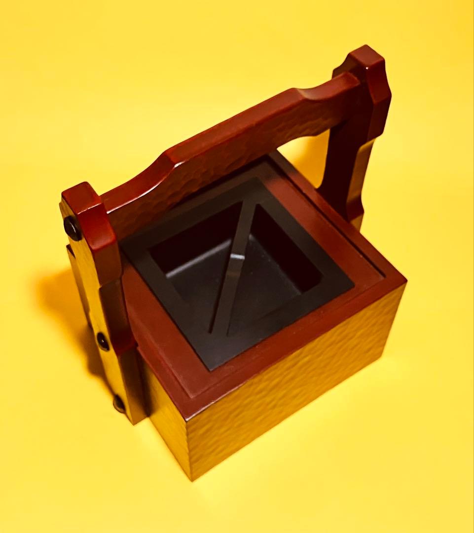 持ち手付き灰皿　昭和レトロ　木製　手提灰皿　引き出し付き　鎌倉彫り　ビンテージ