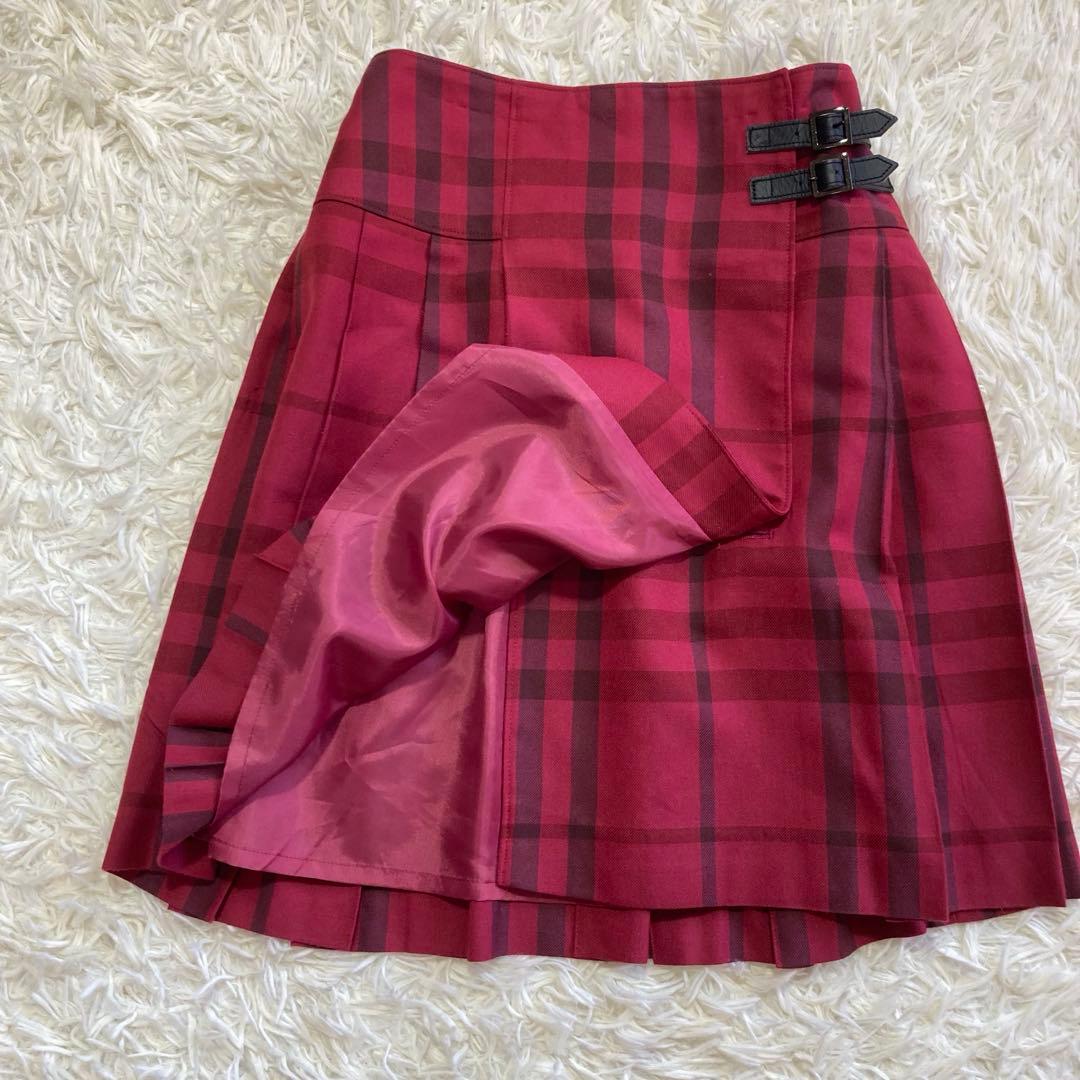 美品✨バーバリー　セットアップ　170 卒業式　ノバチェック　プリーツ　グレー