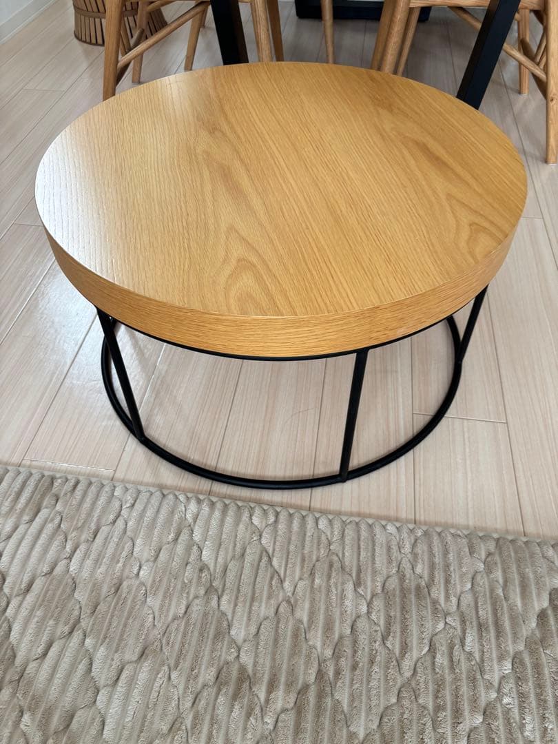 【値下げ】無印良品 ナチュラルウッド 円形センターテーブル