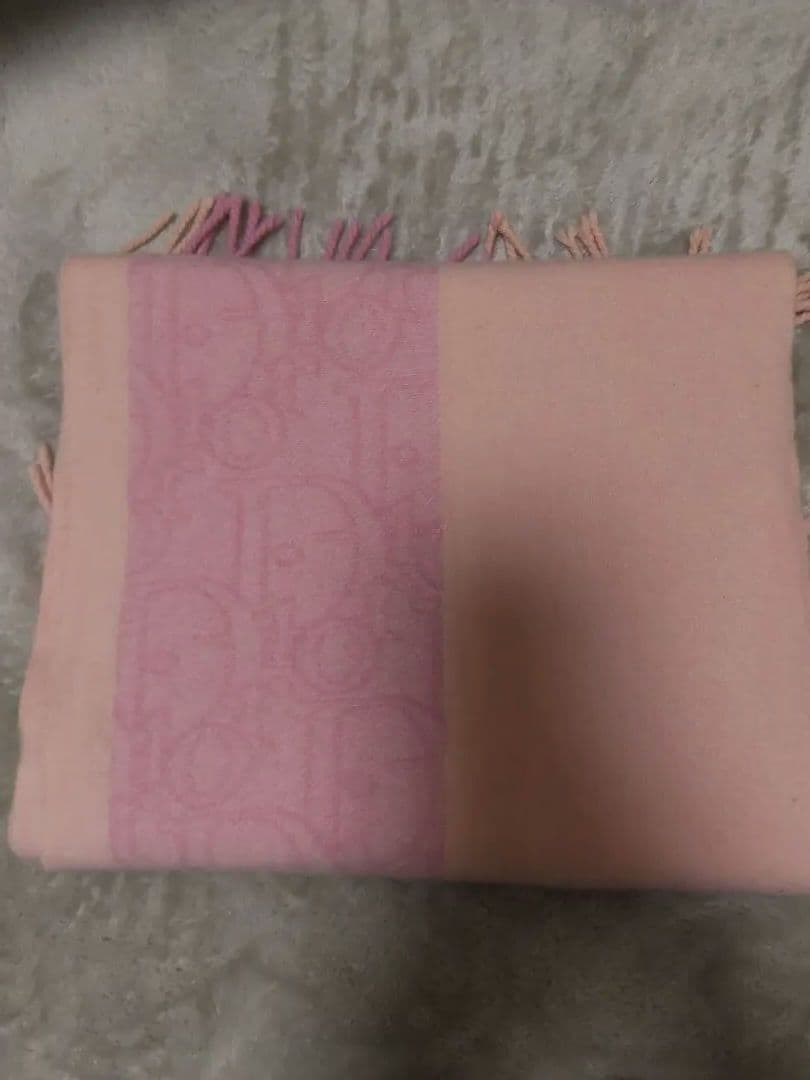 Christian Dior ピンク系 マフラー フリンジ付き