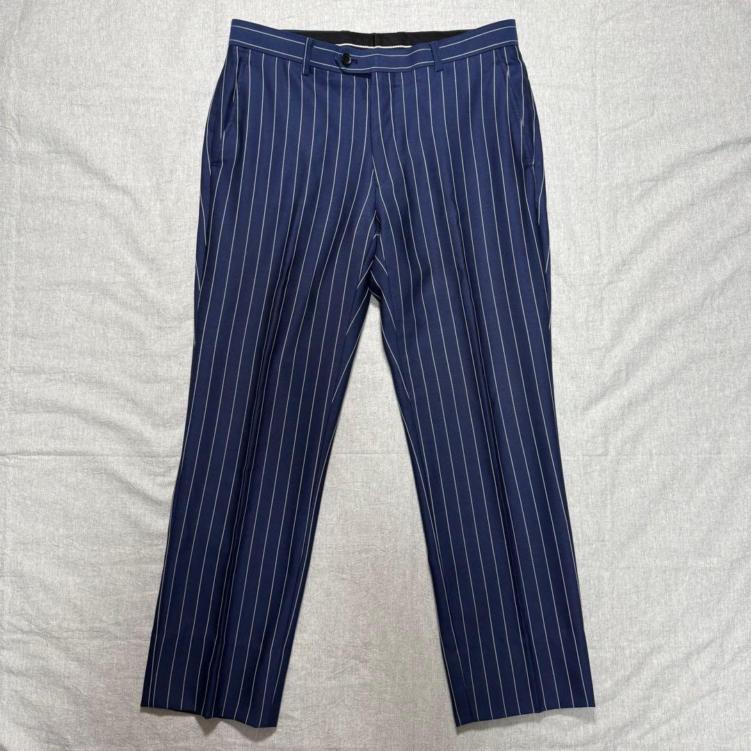 【好デザイン】GARNIER 3ピーススーツ L ネイビー ストライプ
