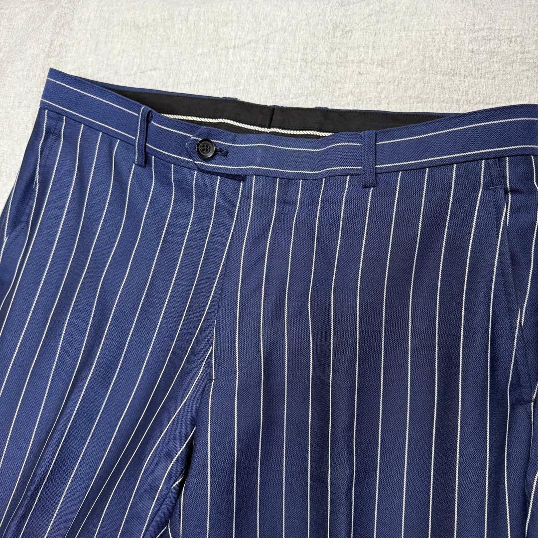 【好デザイン】GARNIER 3ピーススーツ L ネイビー ストライプ