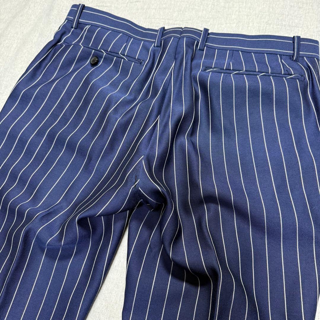 【好デザイン】GARNIER 3ピーススーツ L ネイビー ストライプ