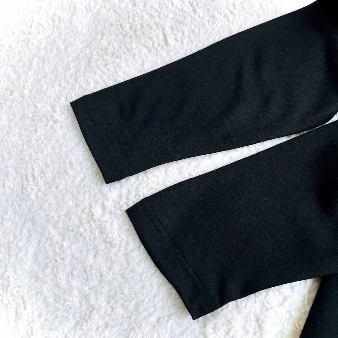 【kagure かぐれ】ウールカットパイピングワンピース(F)ウール100% 黒