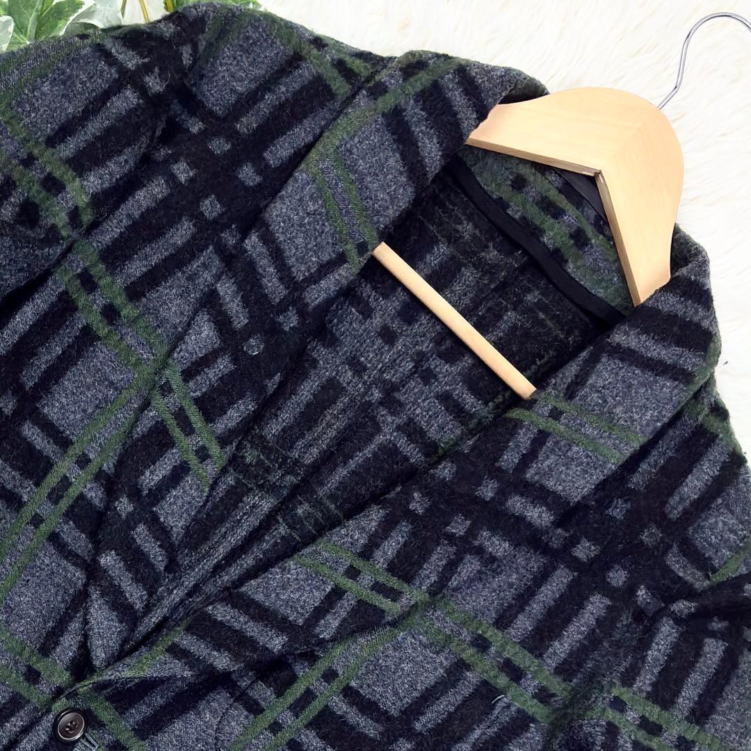 美品　トゥモローランド　タータンチェック　ウールフランネル　ニットテーラード　M