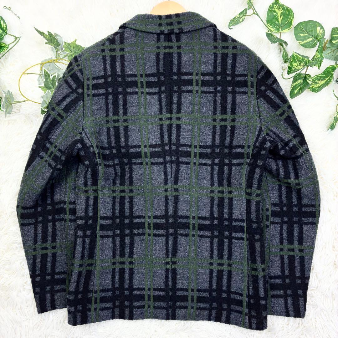 美品　トゥモローランド　タータンチェック　ウールフランネル　ニットテーラード　M