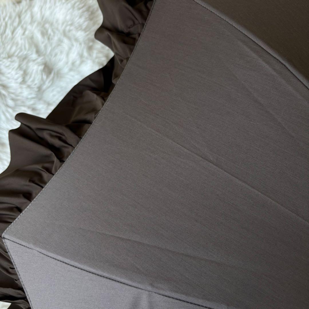 ★未使用　グレイシー　ムーンバット　日傘　フリル　ブラウン　晴雨兼用　バイカラー