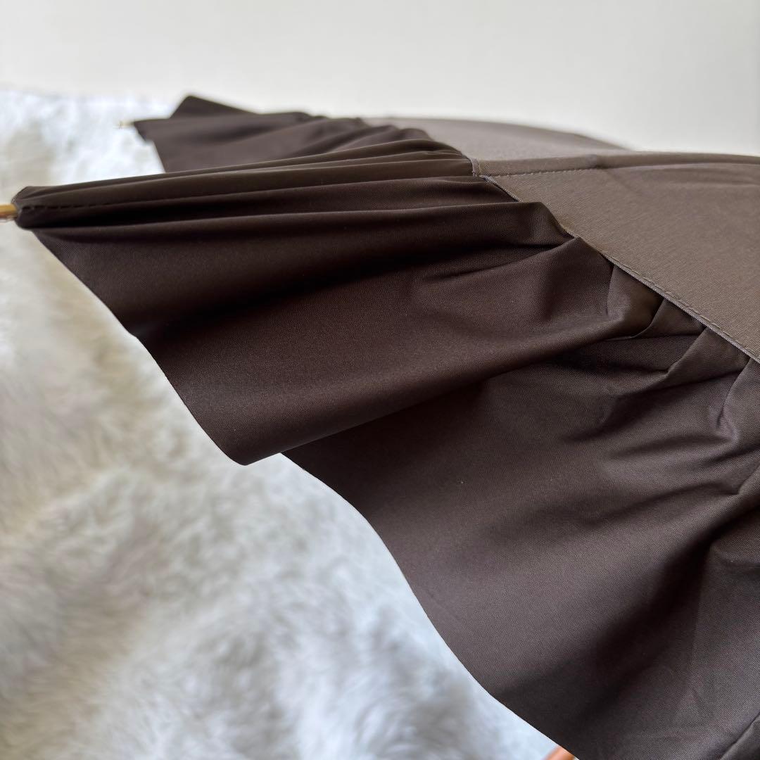 ★未使用　グレイシー　ムーンバット　日傘　フリル　ブラウン　晴雨兼用　バイカラー