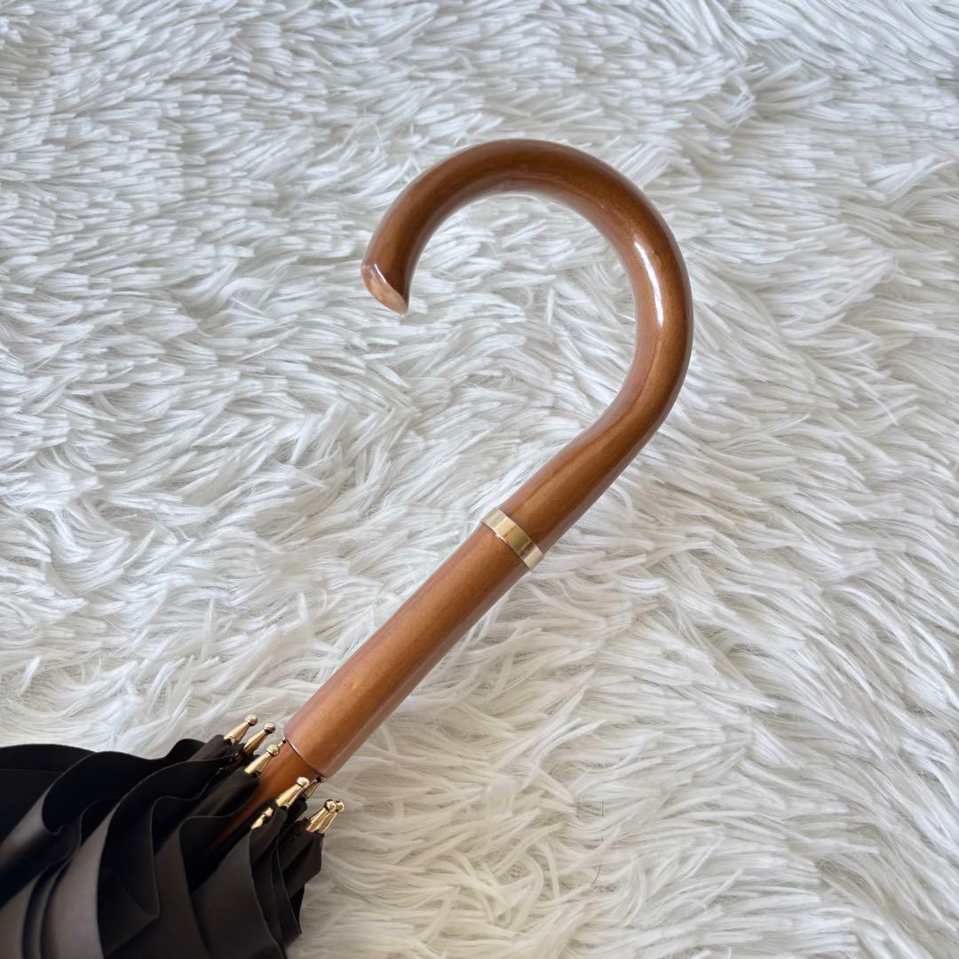 ★未使用　グレイシー　ムーンバット　日傘　フリル　ブラウン　晴雨兼用　バイカラー