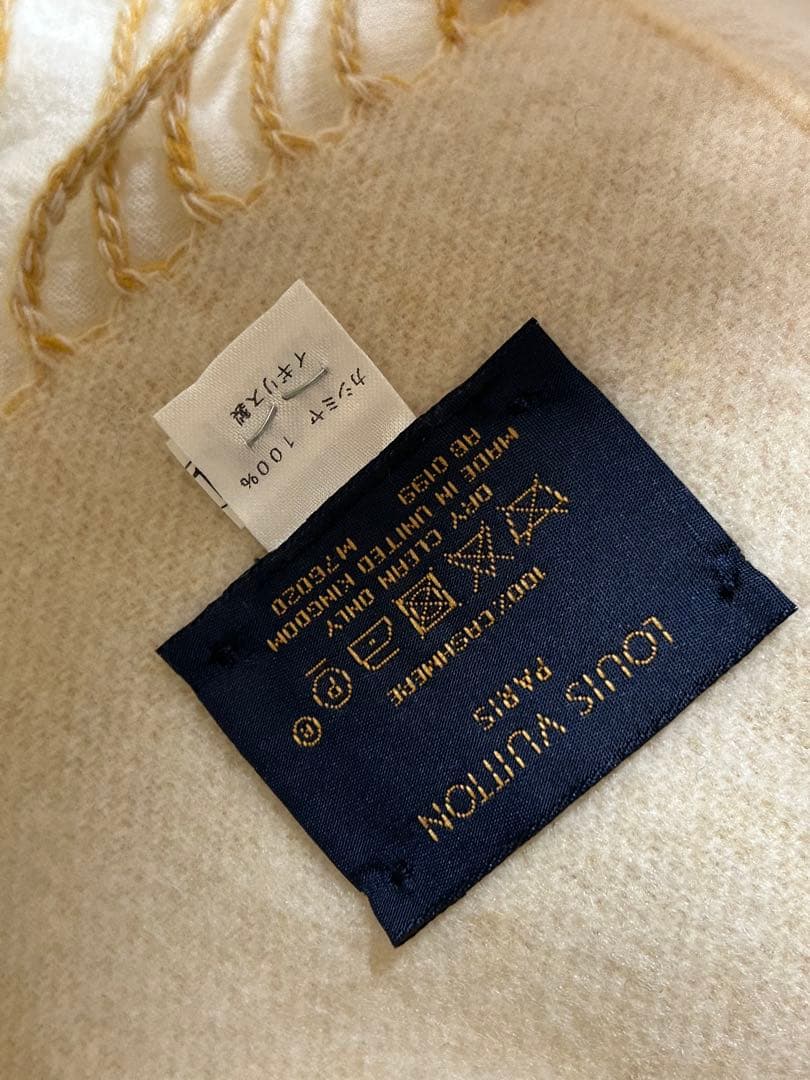 Louis Vuitton ロゴマフラー クリーム/イエロー