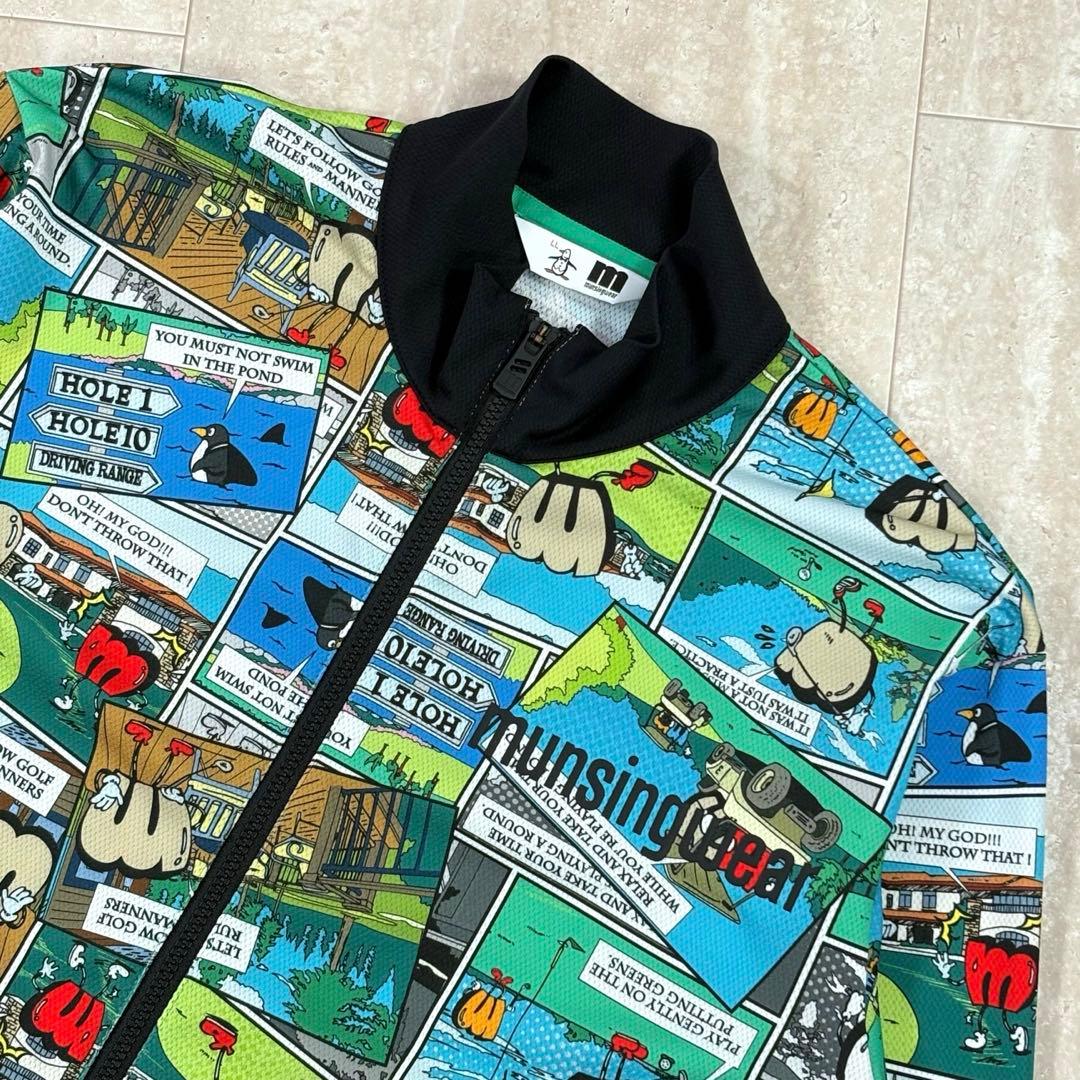 【マンシングウェア】ジャケット　ブルゾン　ストレッチ　アメコミ柄　春夏秋　メンズ