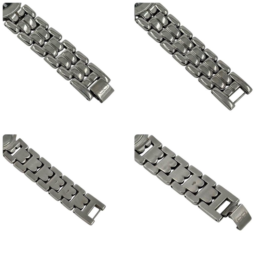 バレンシアガ　腕時計　クオーツ　シルバー　8Pダイヤ　黒文字盤　レディース