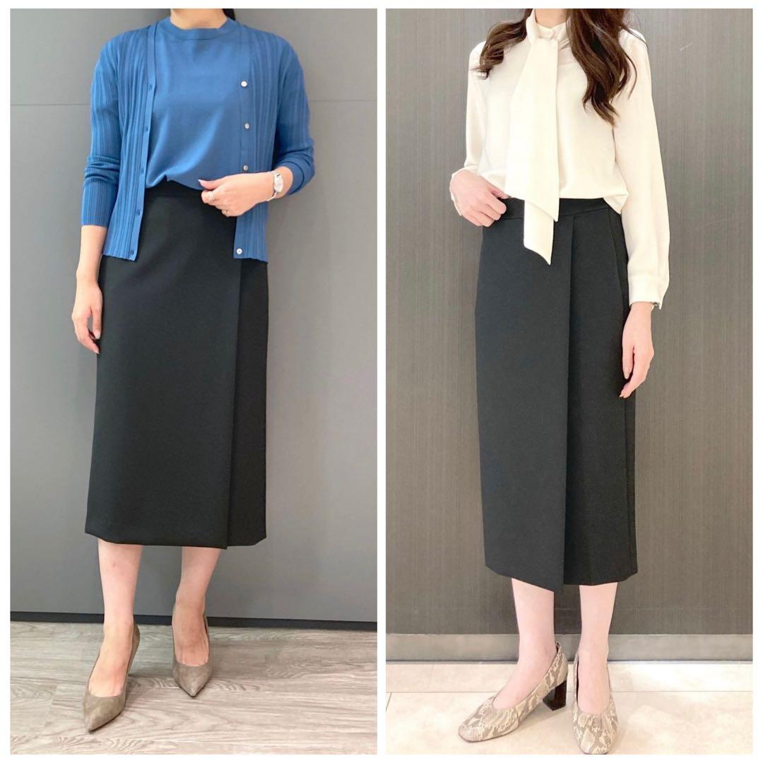 セオリーリュクス★新品未使用★ジャージー素材ペンシルシルエットラップスカート36