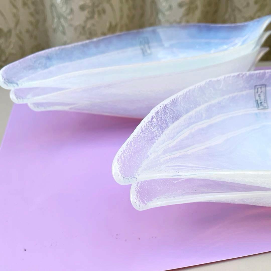 カメイガラス　ほたる花　マクベスエバンス　ペタルウェア　オーバルプラッター