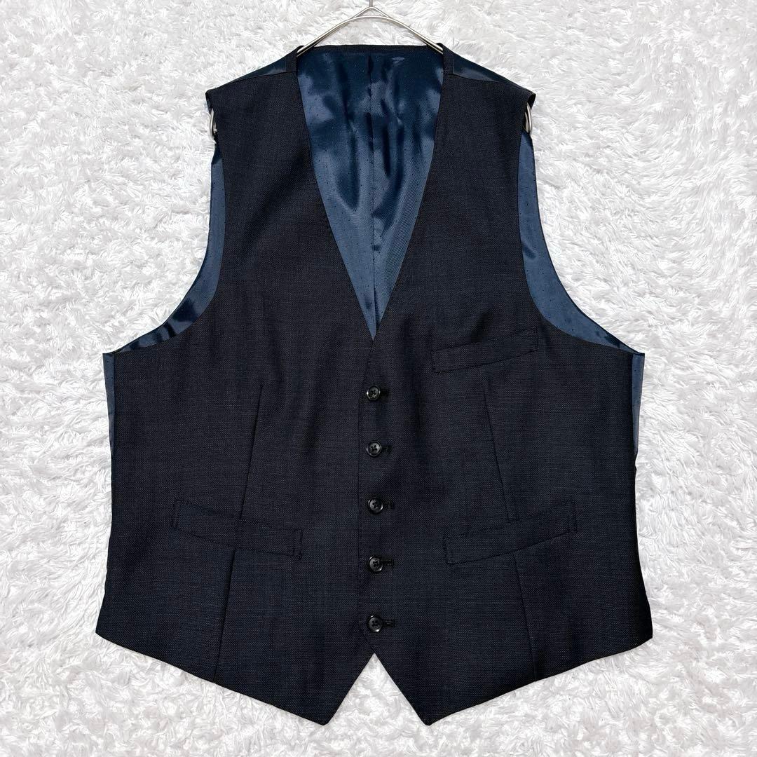 フィンテス 3ピース スーツ セットアップ Super110's 黒 A6 L