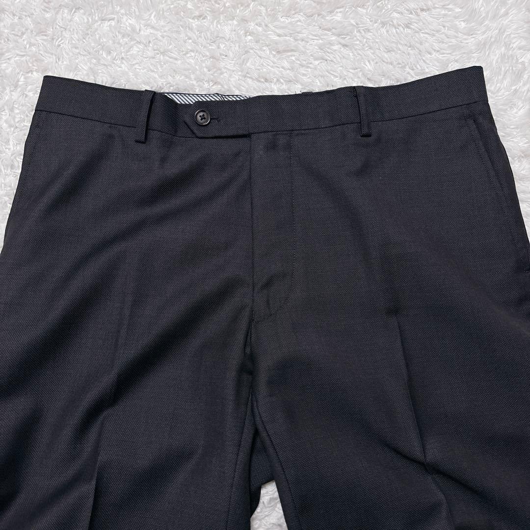 フィンテス 3ピース スーツ セットアップ Super110's 黒 A6 L