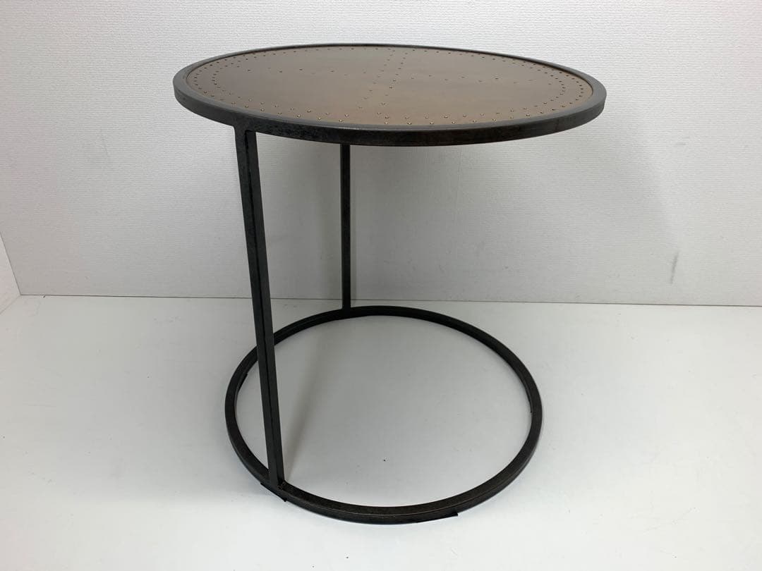 関家具 エルマ ラウンドサイドテーブル50 真鍮板 Φ50cm