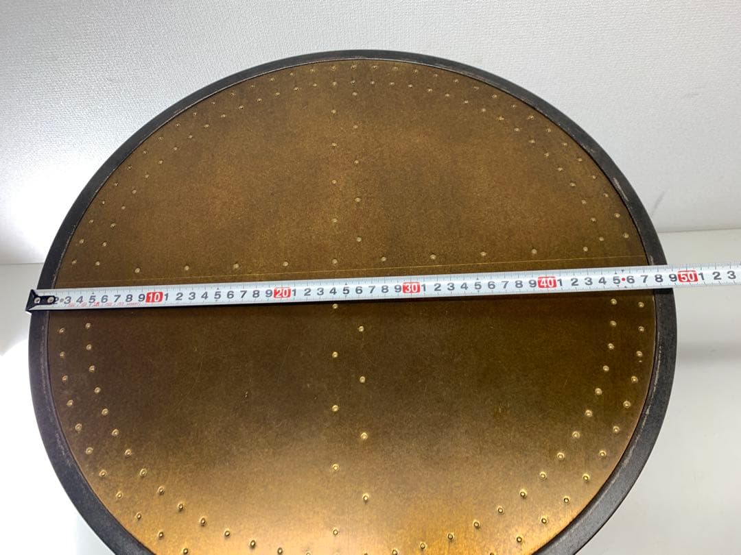 関家具 エルマ ラウンドサイドテーブル50 真鍮板 Φ50cm