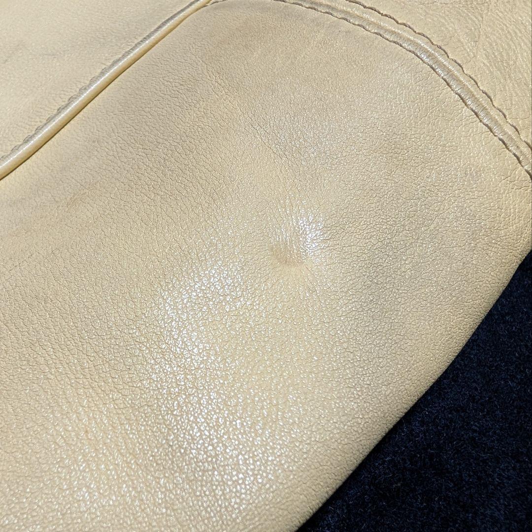 VAN JAC スタジャン ウール 袖レザー 本革 裏地キルティング