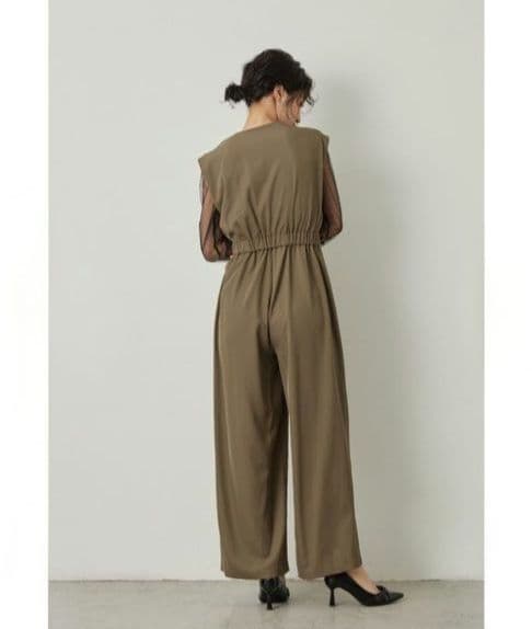 美品 niana ニアナ スタンドアウトカラーオールインパンツL 大きいゆったり