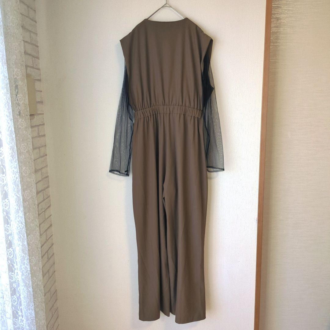 美品 niana ニアナ スタンドアウトカラーオールインパンツL 大きいゆったり