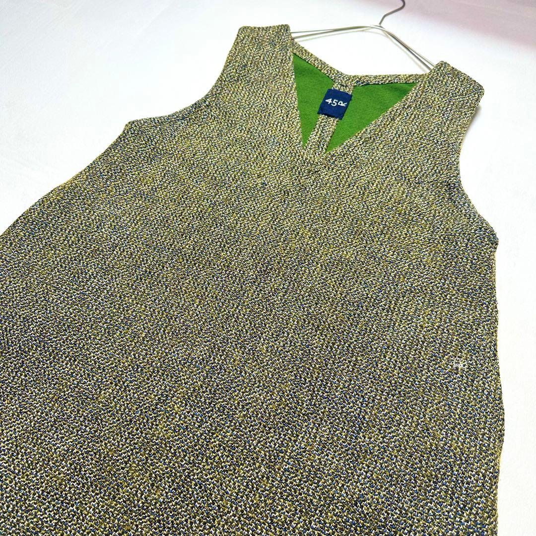 45R アーミッシュツイードワンピース ノースリーブ チュニック 大きいサイズ