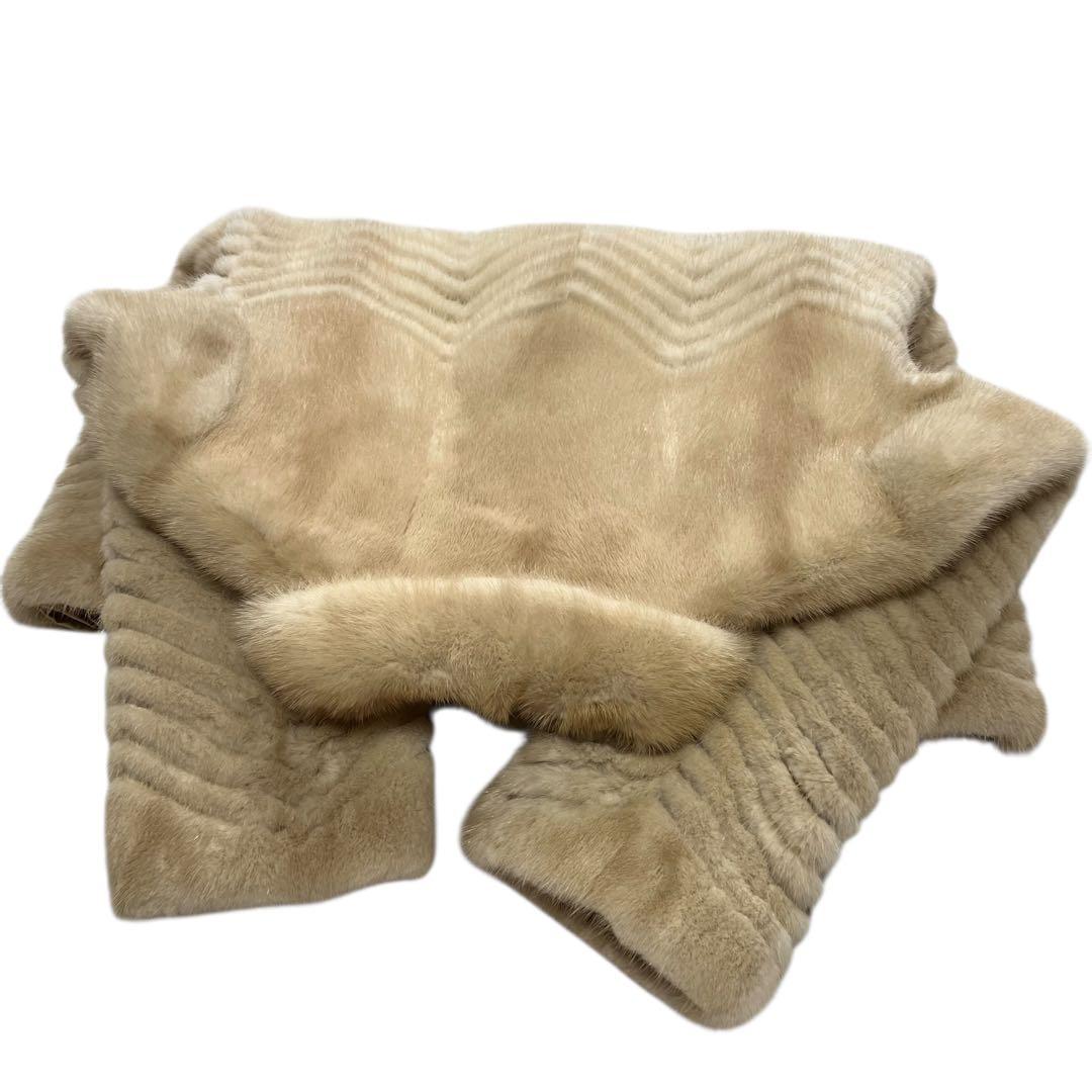 パステルミンク 毛皮コート シェブロン ヘリンボーン リアルファー 13号