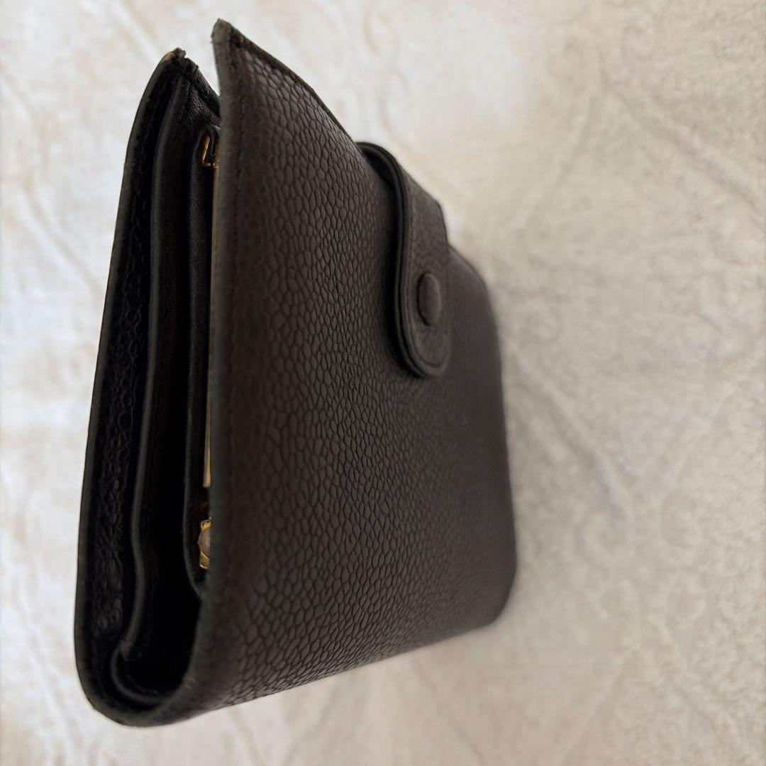 CHANEL キャビアスキンブラックレザー 二つ折り財布