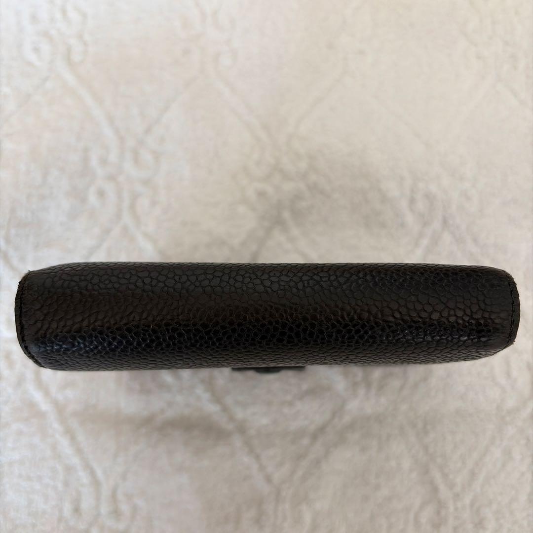 CHANEL キャビアスキンブラックレザー 二つ折り財布