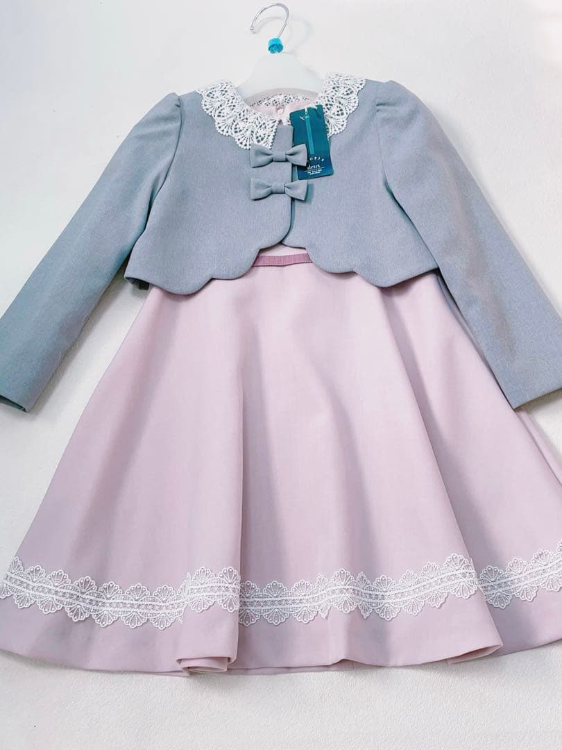 みみ 新品フォーマルドレス グレーとピンク120✨