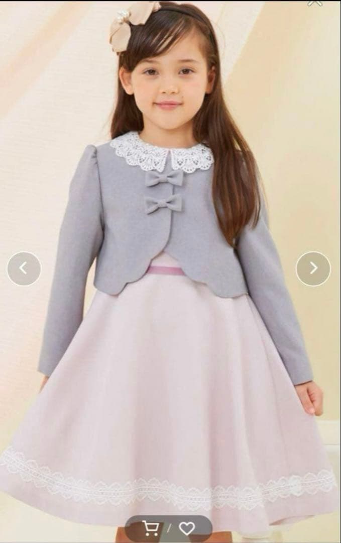 みみ 新品フォーマルドレス グレーとピンク120✨