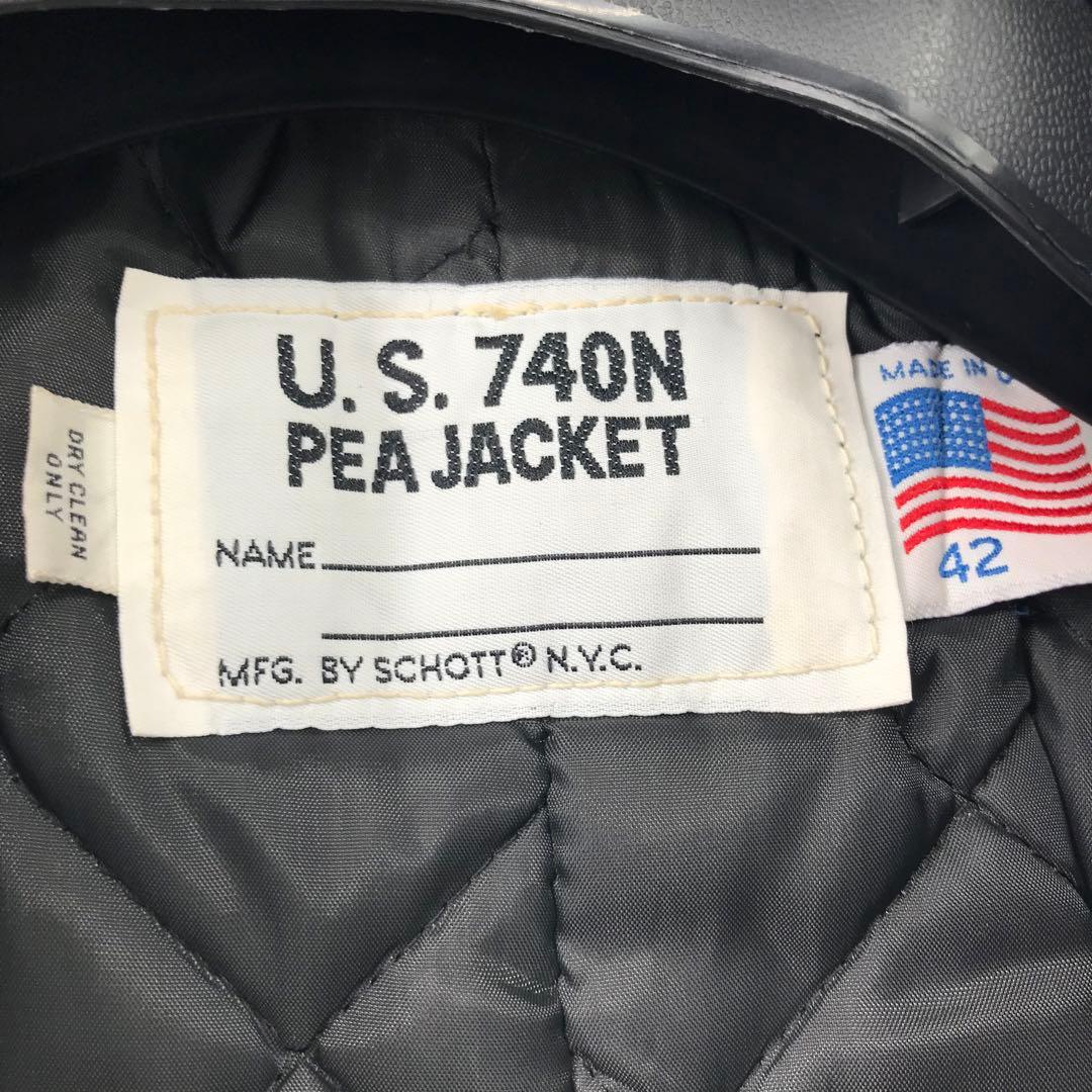 Schott ピーコート 42 ネイビー　アメリカ製