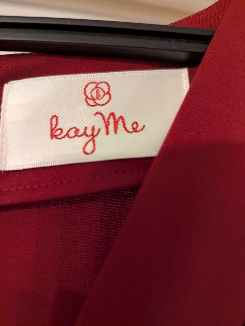 【値下げ】kay me膝丈 赤ワンピース 11号 日本製